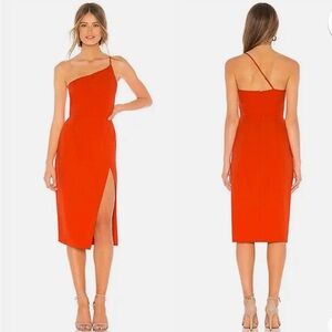 Lovers and Friends Lazo Midi Dress in Blood Orange